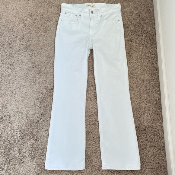 Madewell Mid-Rise Kick Out Crop Jeans in Pure White Style NI961 Size 25 - Picture 2 of 16